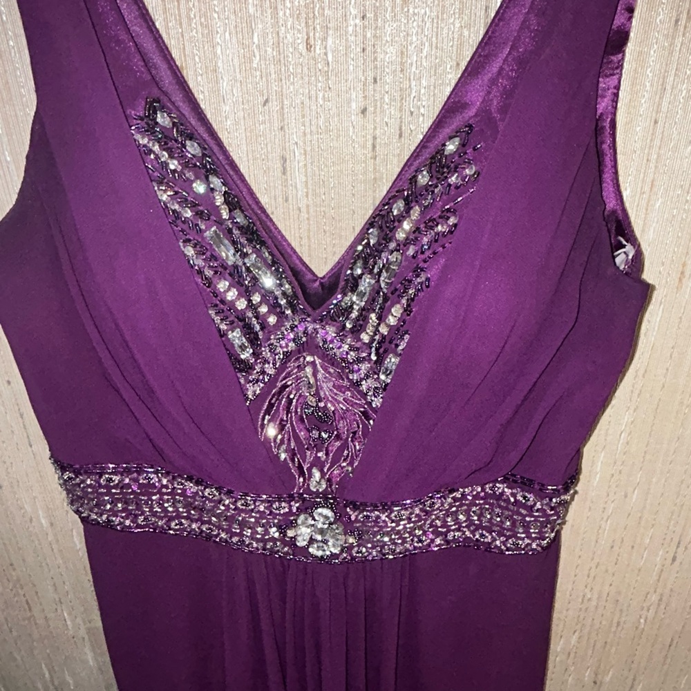 Y2K Fiesta Purple Embellished Ruched Prom Gown!!!